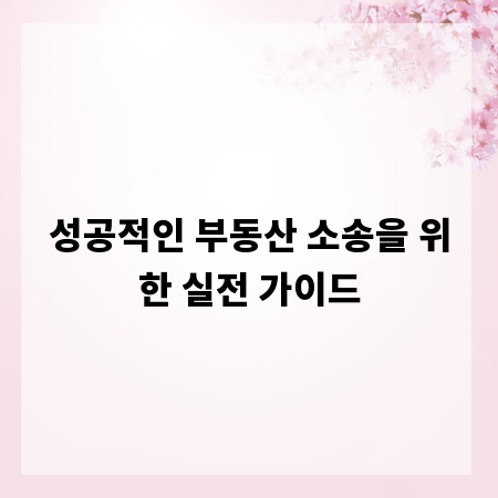 성공적인 부동산 소송을 위한 실전 가이드