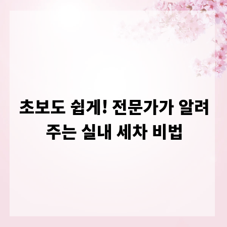 초보도 쉽게! 전문가가 알려주는 실내 세차 비법