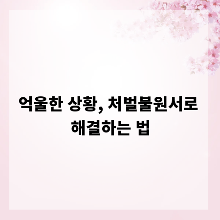 억울한 상황, 처벌불원서로 해결하는 법