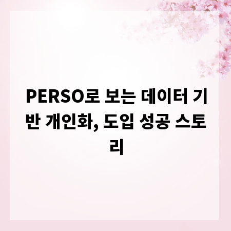 PERSO로 보는 데이터 기반 개인화, 도입 성공 스토리