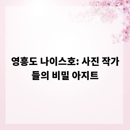 영흥도 나이스호: 사진 작가들의 비밀 아지트