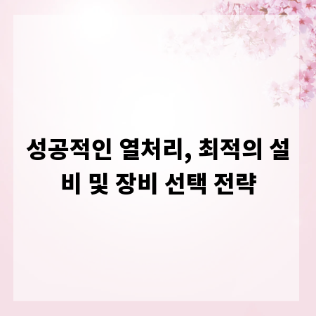 성공적인 열처리, 최적의 설비 및 장비 선택 전략