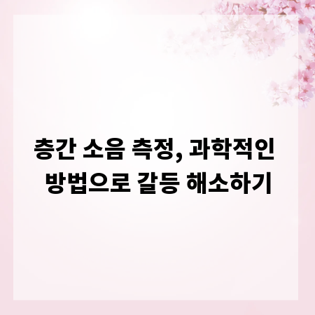 층간 소음 측정, 과학적인 방법으로 갈등 해소하기