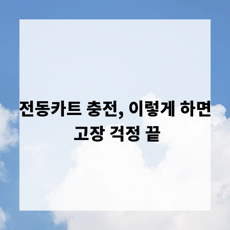 전동카트 충전, 이렇게 하면 고장 걱정 끝