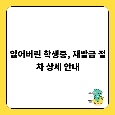 잃어버린 학생증, 재발급 절차 상세 안내
