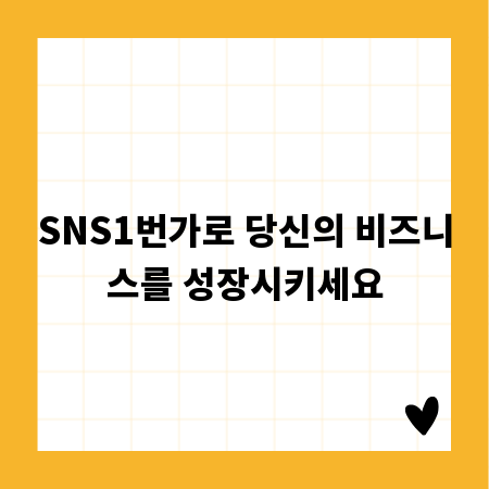 SNS1번가로 당신의 비즈니스를 성장시키세요