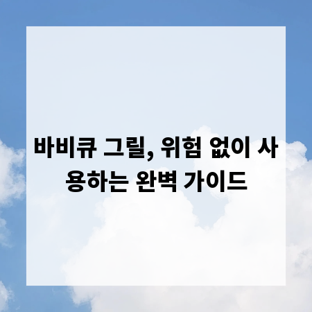 바비큐 그릴, 위험 없이 사용하는 완벽 가이드
