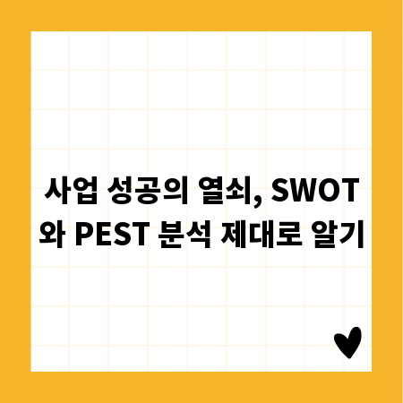 사업 성공의 열쇠, SWOT와 PEST 분석 제대로 알기