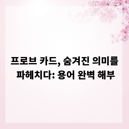 프로브 카드, 숨겨진 의미를 파헤치다: 용어 완벽 해부