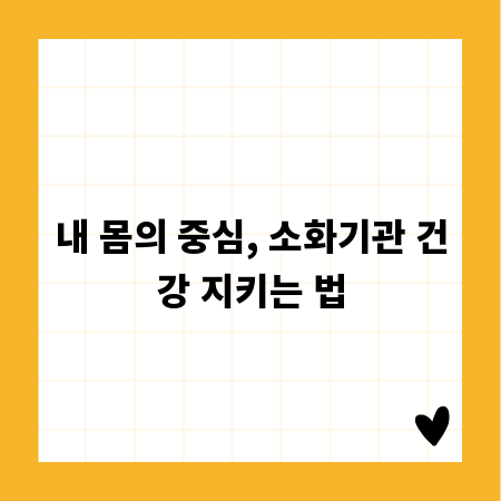 내 몸의 중심, 소화기관 건강 지키는 법