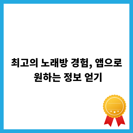 최고의 노래방 경험, 앱으로 원하는 정보 얻기