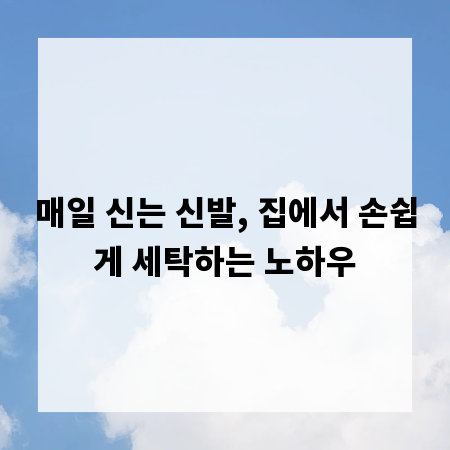 매일 신는 신발, 집에서 손쉽게 세탁하는 노하우