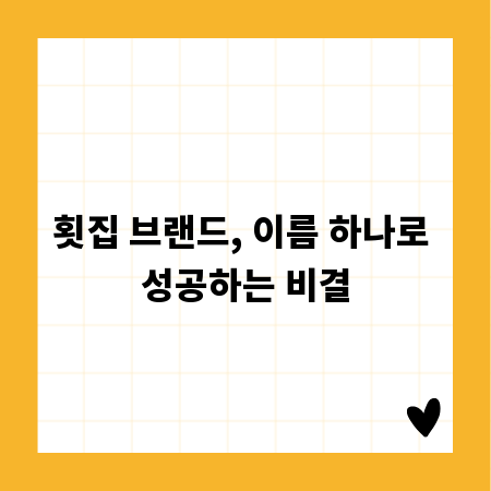 횟집 브랜드, 이름 하나로 성공하는 비결