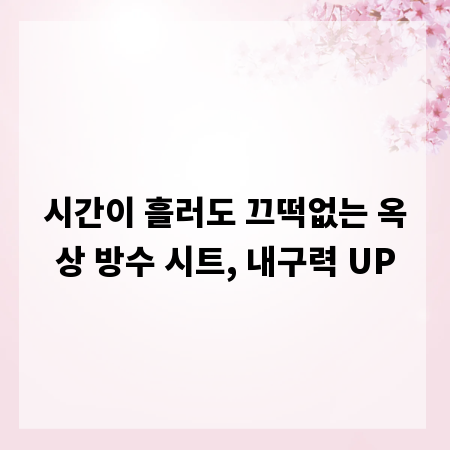 시간이 흘러도 끄떡없는 옥상 방수 시트, 내구력 UP