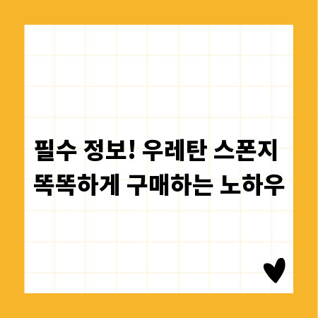 필수 정보! 우레탄 스폰지 똑똑하게 구매하는 노하우