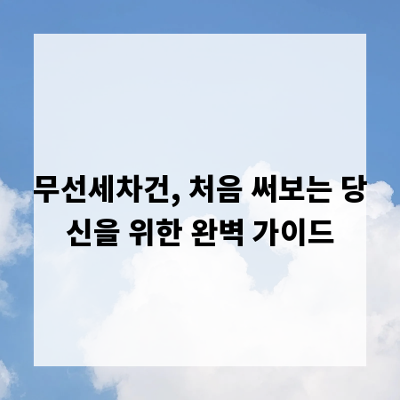 무선세차건, 처음 써보는 당신을 위한 완벽 가이드