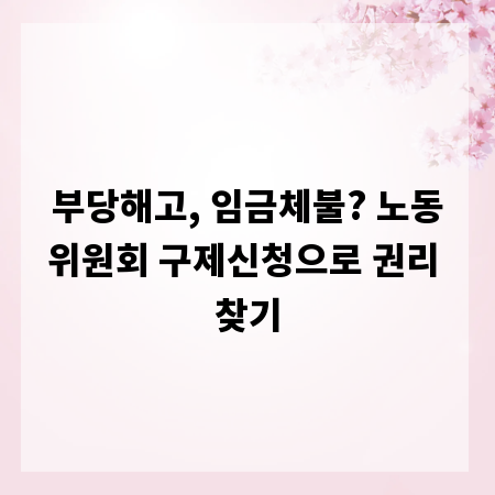 부당해고, 임금체불? 노동위원회 구제신청으로 권리 찾기