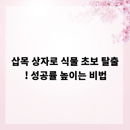 삽목 상자로 식물 초보 탈출! 성공률 높이는 비법