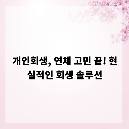 개인회생, 연체 고민 끝! 현실적인 회생 솔루션