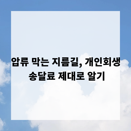 압류 막는 지름길, 개인회생 송달료 제대로 알기