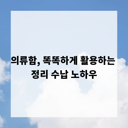 의류함, 똑똑하게 활용하는 정리 수납 노하우