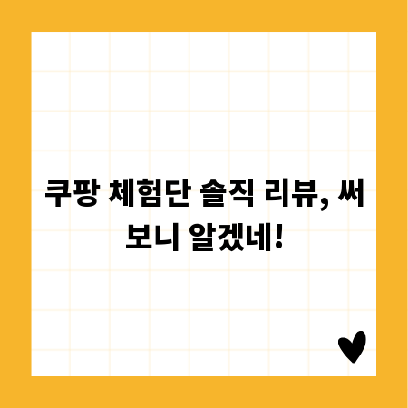 쿠팡 체험단 솔직 리뷰, 써보니 알겠네!