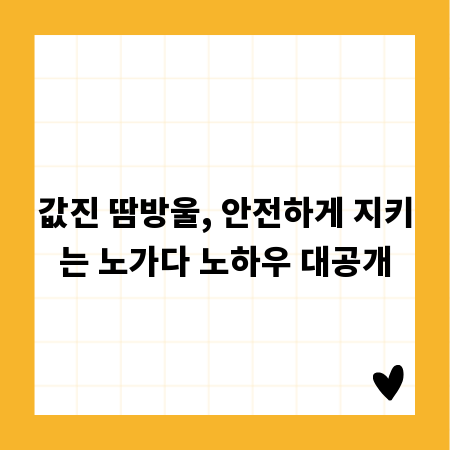 값진 땀방울, 안전하게 지키는 노가다 노하우 대공개