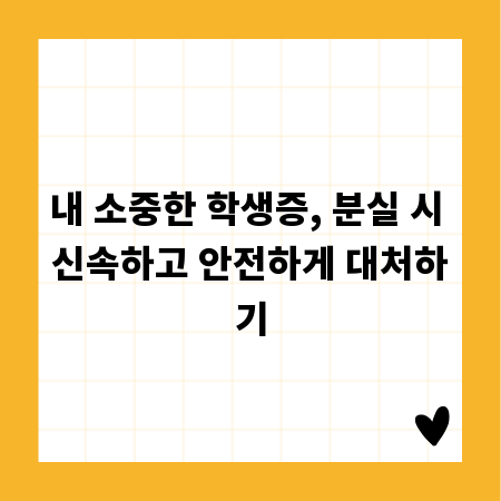 내 소중한 학생증, 분실 시 신속하고 안전하게 대처하기