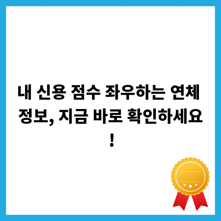 내 신용 점수 좌우하는 연체 정보, 지금 바로 확인하세요!