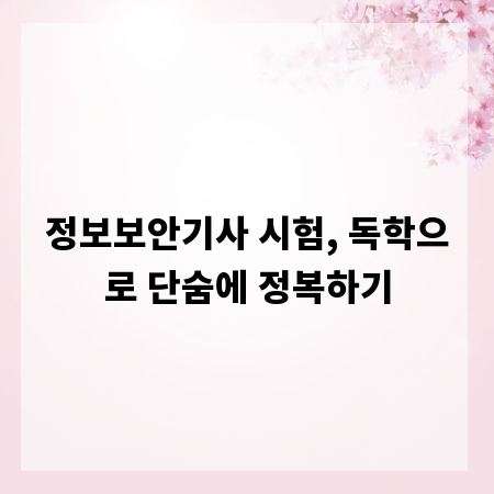 정보보안기사 시험, 독학으로 단숨에 정복하기