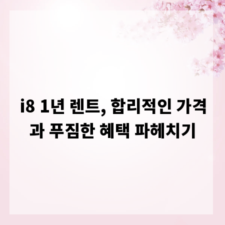 i8 1년 렌트, 합리적인 가격과 푸짐한 혜택 파헤치기