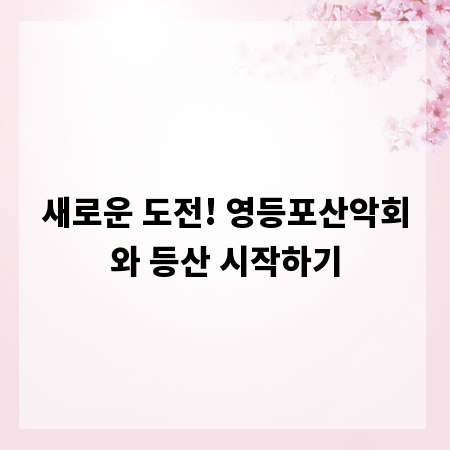 새로운 도전! 영등포산악회와 등산 시작하기