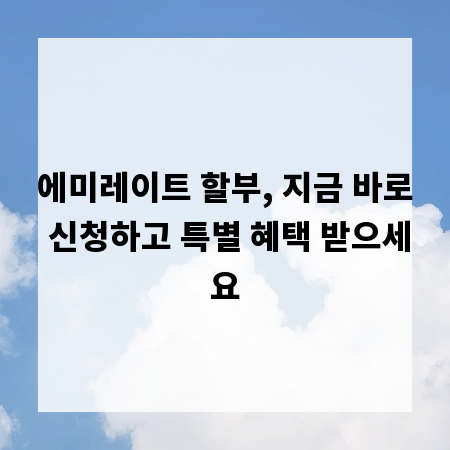 에미레이트 할부, 지금 바로 신청하고 특별 혜택 받으세요