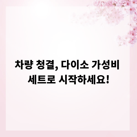 차량 청결, 다이소 가성비 세트로 시작하세요!