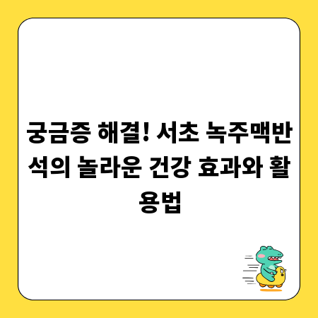 궁금증 해결! 서초 녹주맥반석의 놀라운 건강 효과와 활용법