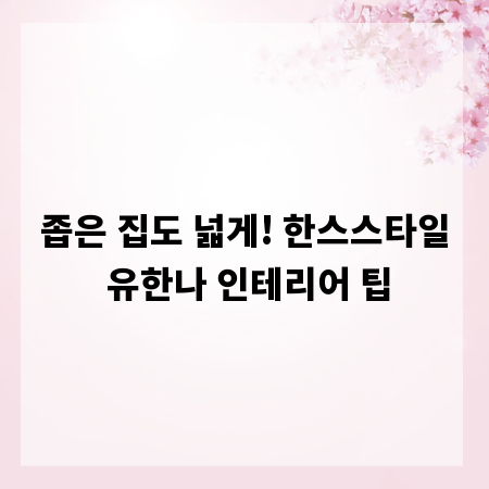 좁은 집도 넓게! 한스스타일 유한나 인테리어 팁