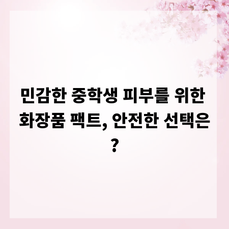 민감한 중학생 피부를 위한 화장품 팩트, 안전한 선택은?