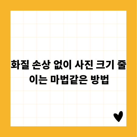 화질 손상 없이 사진 크기 줄이는 마법같은 방법
