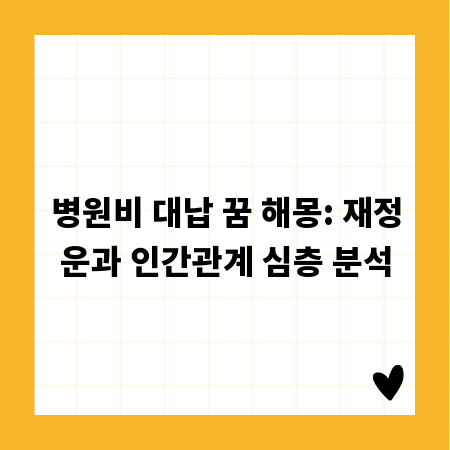 병원비 대납 꿈 해몽: 재정운과 인간관계 심층 분석