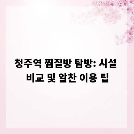 청주역 찜질방 탐방: 시설 비교 및 알찬 이용 팁