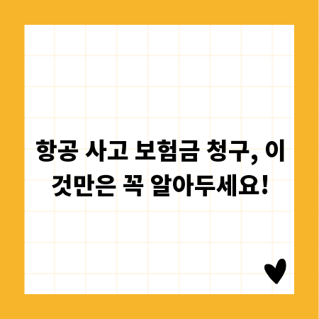 항공 사고 보험금 청구, 이것만은 꼭 알아두세요!