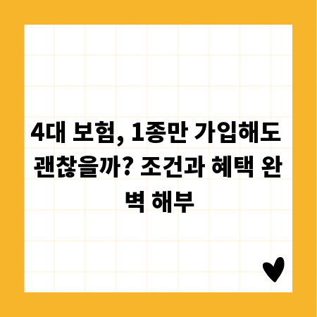 4대 보험, 1종만 가입해도 괜찮을까? 조건과 혜택 완벽 해부