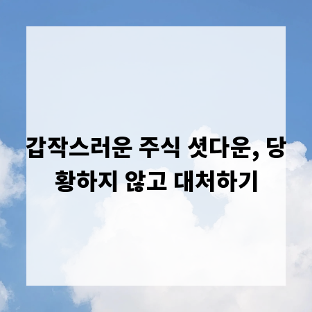 갑작스러운 주식 셧다운, 당황하지 않고 대처하기