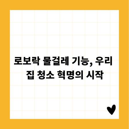 로보락 물걸레 기능, 우리 집 청소 혁명의 시작