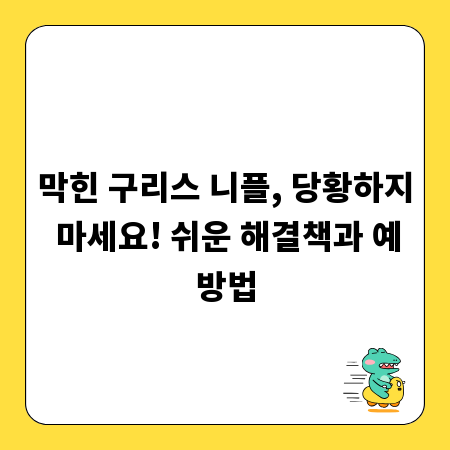막힌 구리스 니플, 당황하지 마세요! 쉬운 해결책과 예방법