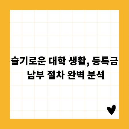 슬기로운 대학 생활, 등록금 납부 절차 완벽 분석