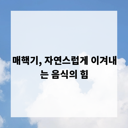 매핵기, 자연스럽게 이겨내는 음식의 힘