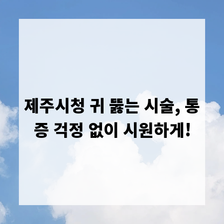 제주시청 귀 뚫는 시술, 통증 걱정 없이 시원하게!