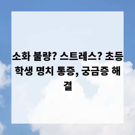 소화 불량? 스트레스? 초등학생 명치 통증, 궁금증 해결
