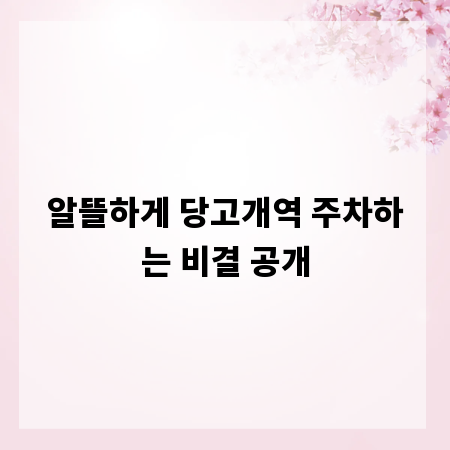 알뜰하게 당고개역 주차하는 비결 공개